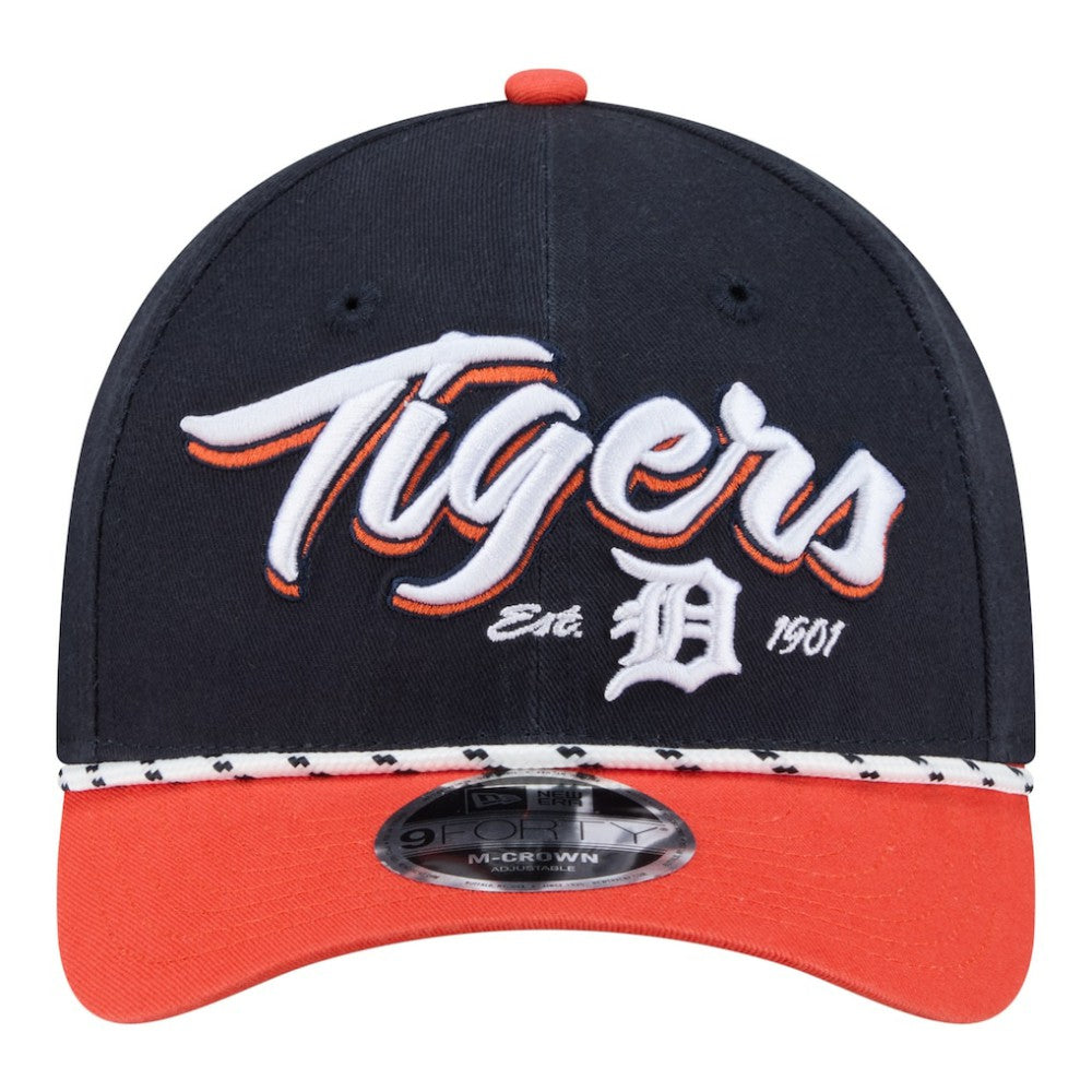 Detroit Tigers New Era Team Loyal 9FORTY M-Crown Adjustable Hat - Navy/Orange Hats