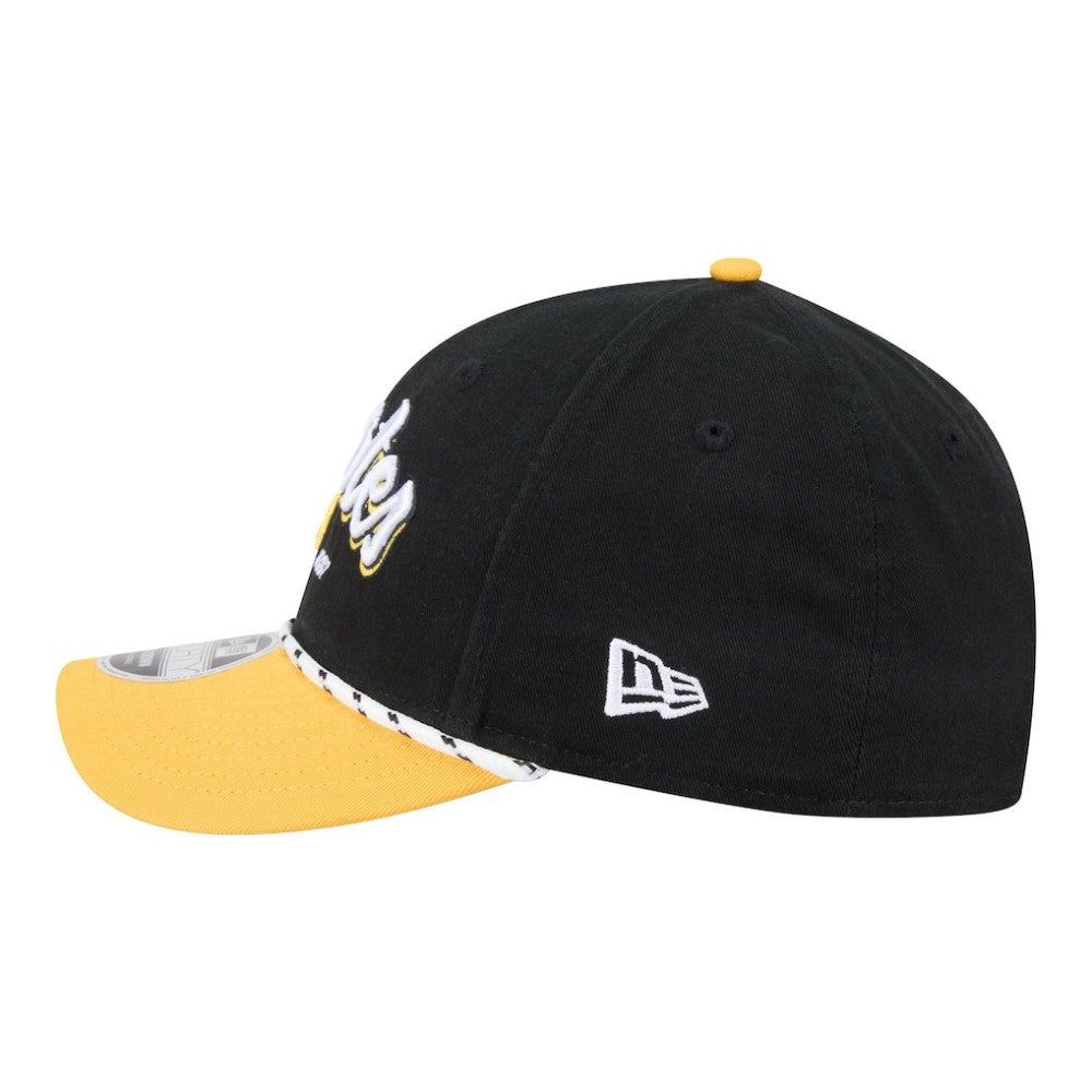 Pittsburgh Pirates New Era Team Loyal 9FORTY M-Crown Adjustable Hat - Black/Gold Hats