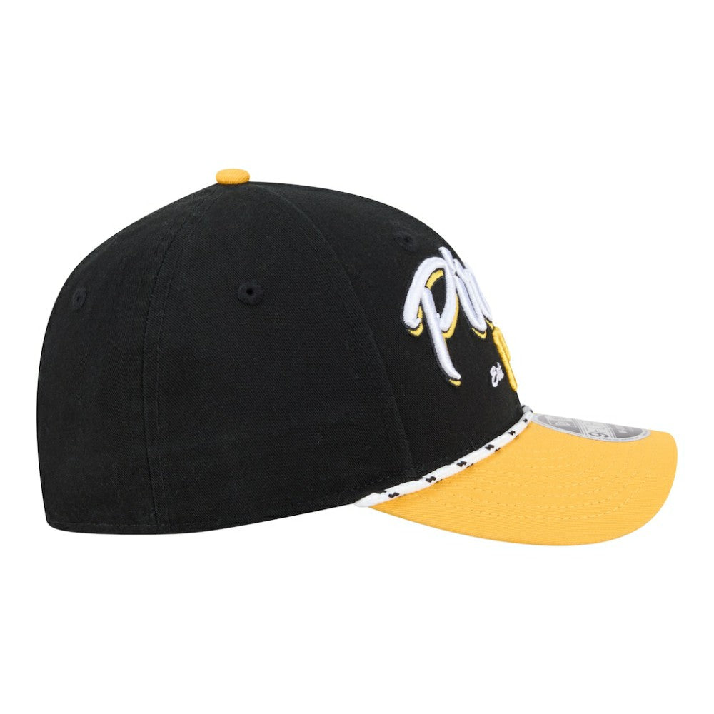 Pittsburgh Pirates New Era Team Loyal 9FORTY M-Crown Adjustable Hat - Black/Gold Hats