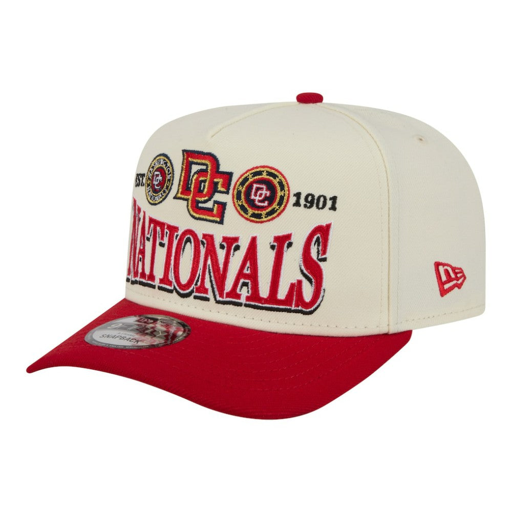 Washington Nationals New Era Throwback Tri-Hit A-Frame 9FIFTY Adjustable Hat - Cream Hats