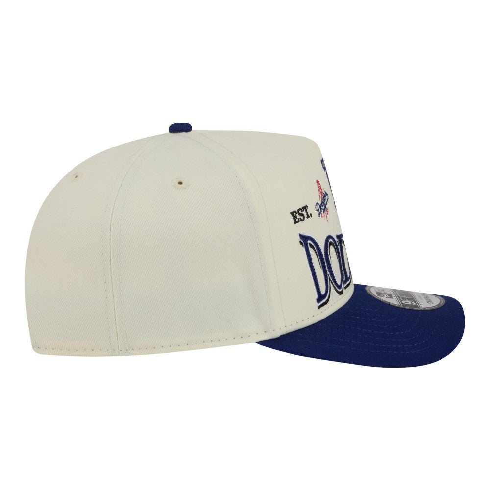 Los Angeles Dodgers New Era Throwback Tri-Hit A-Frame 9FIFTY Adjustable Hat - Cream Hats