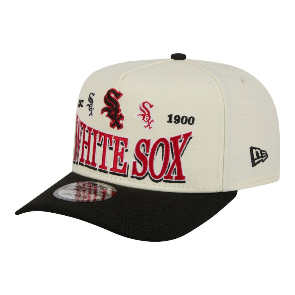 Chicago White Sox New Era Throwback Tri-Hit A-Frame 9FIFTY Adjustable Hat - Cream Hats