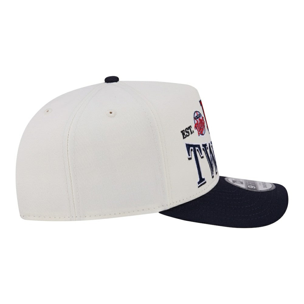 Minnesota Twins New Era Throwback Tri-Hit A-Frame 9FIFTY Adjustable Hat - Cream Hats