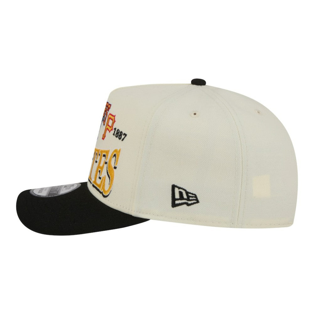 Pittsburgh Pirates New Era Throwback Tri-Hit A-Frame 9FIFTY Adjustable Hat - Cream Hats