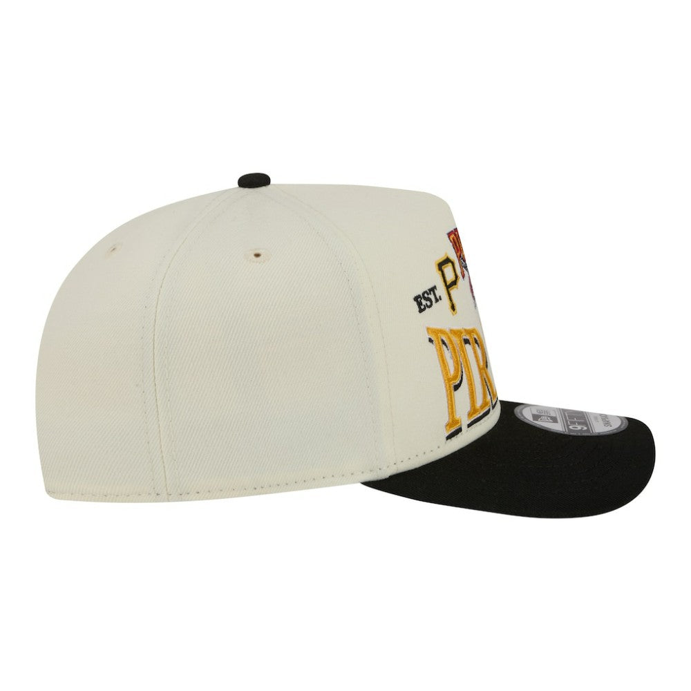 Pittsburgh Pirates New Era Throwback Tri-Hit A-Frame 9FIFTY Adjustable Hat - Cream Hats