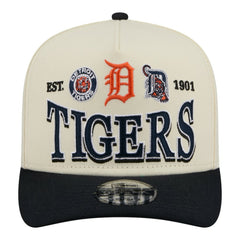 Detroit Tigers New Era Throwback Tri-Hit A-Frame 9FIFTY Adjustable Hat - Cream Hats