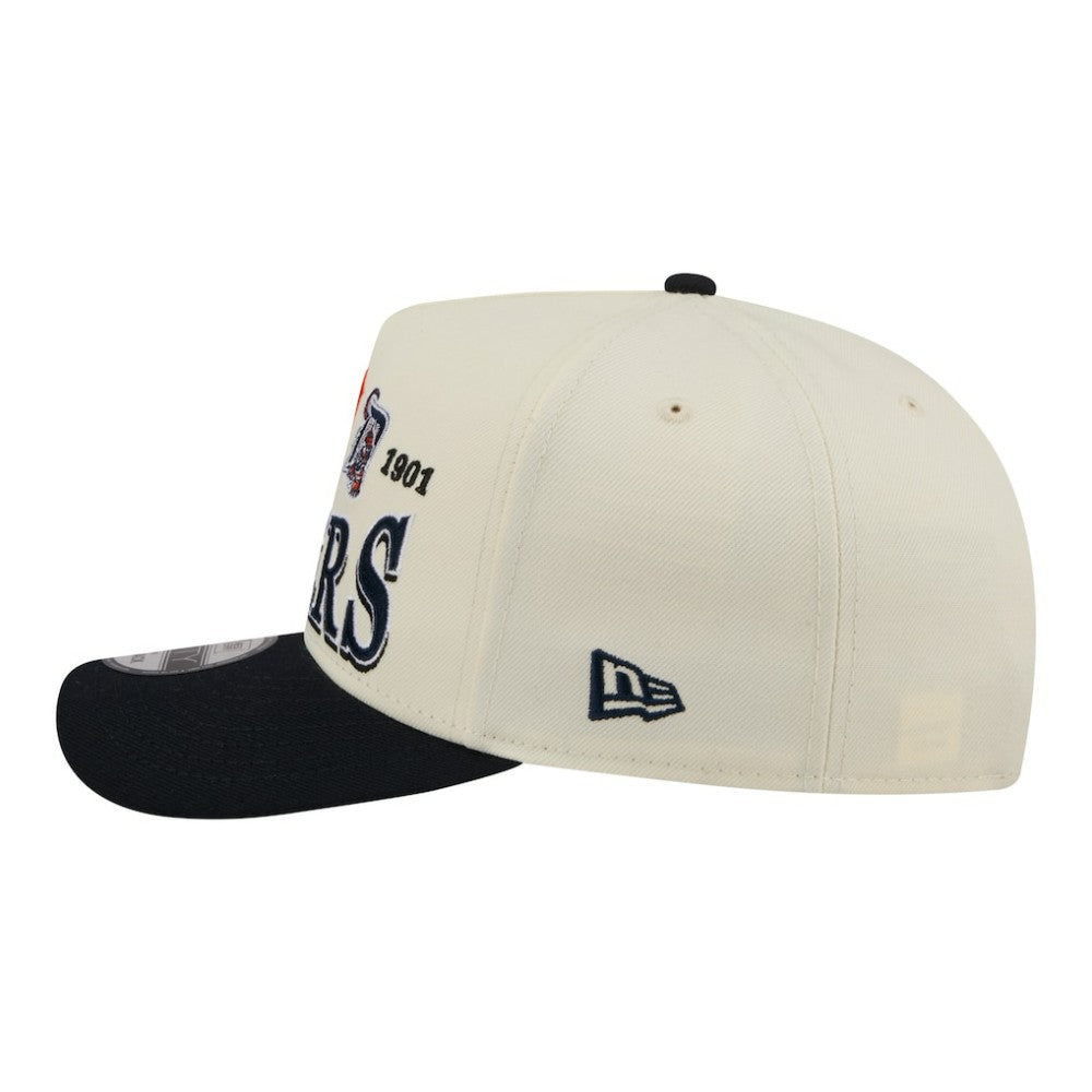 Detroit Tigers New Era Throwback Tri-Hit A-Frame 9FIFTY Adjustable Hat - Cream Hats