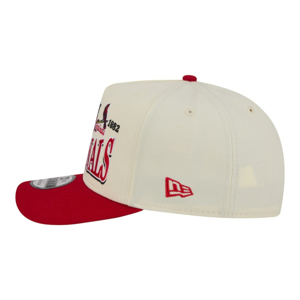 St. Louis Cardinals New Era Throwback Tri-Hit A-Frame 9FIFTY Adjustable Hat - Cream Hats