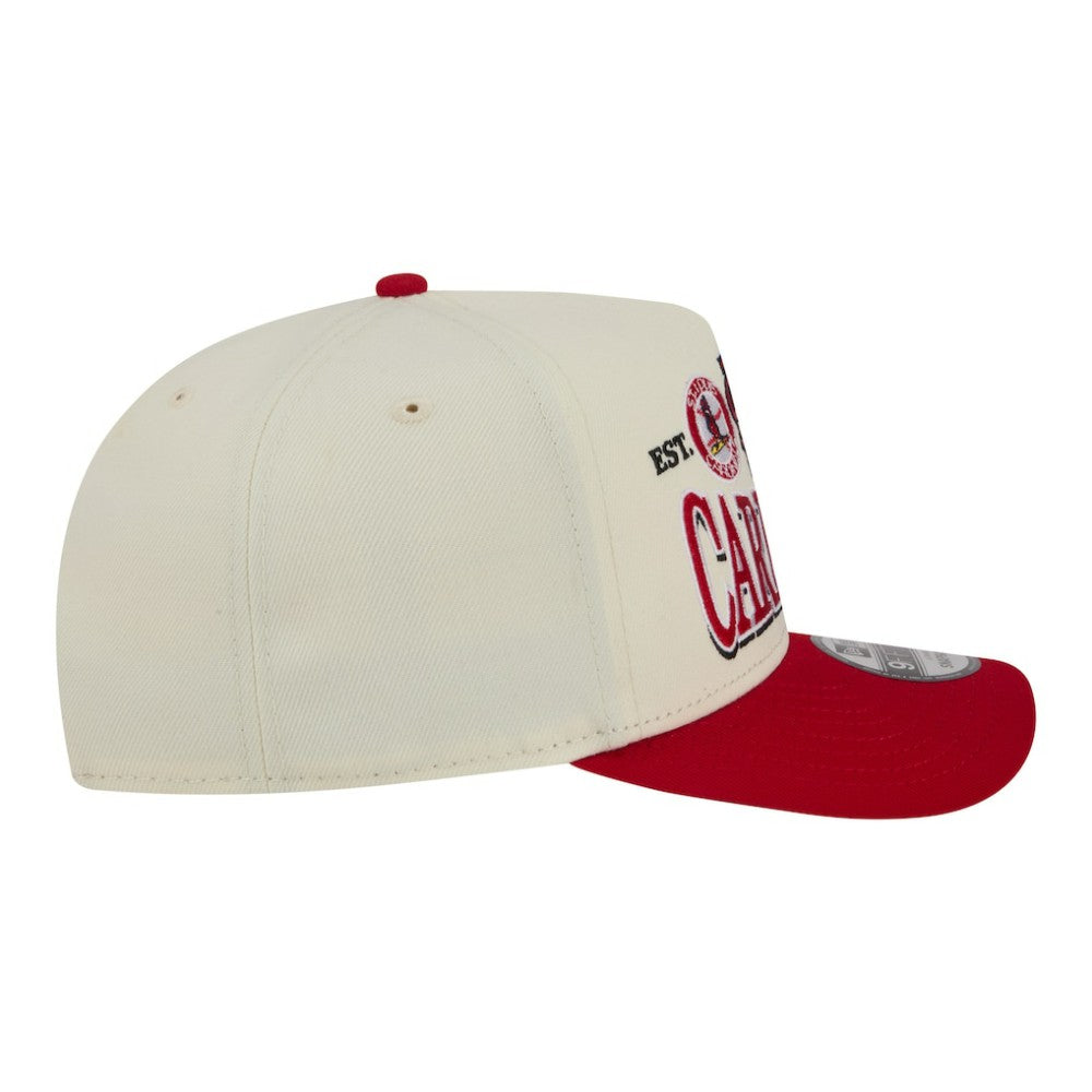 St. Louis Cardinals New Era Throwback Tri-Hit A-Frame 9FIFTY Adjustable Hat - Cream Hats