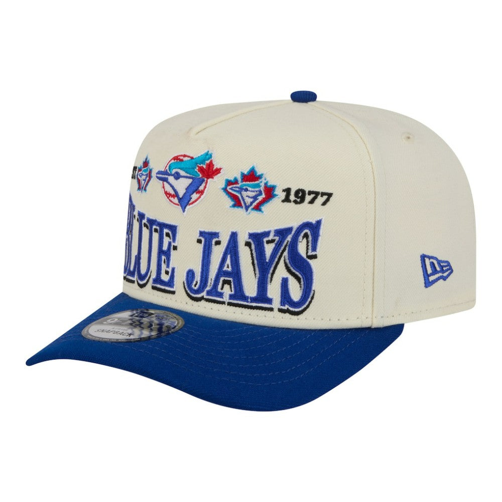 Toronto Blue Jays New Era Throwback Tri-Hit A-Frame 9FIFTY Adjustable Hat - Cream Hats