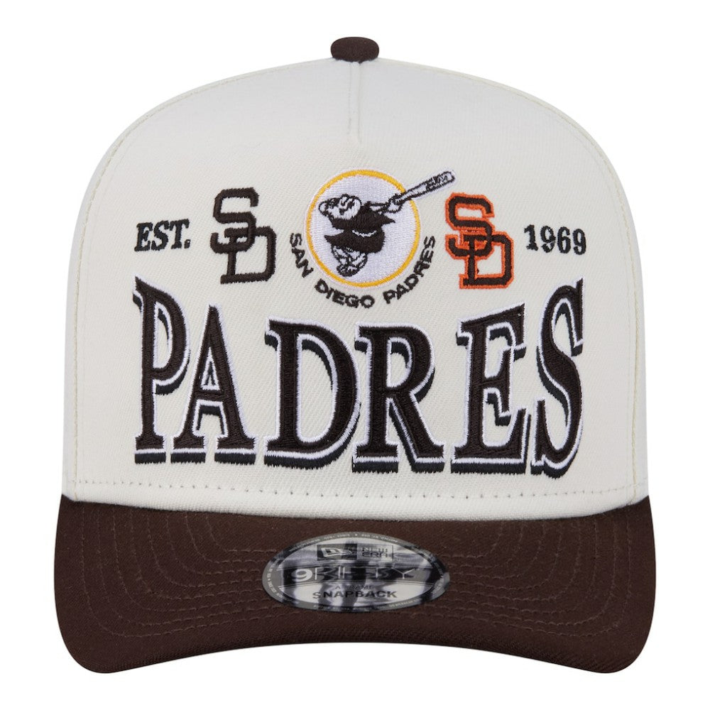 San Diego Padres New Era Throwback Tri-Hit A-Frame 9FIFTY Adjustable Hat - Cream Hats