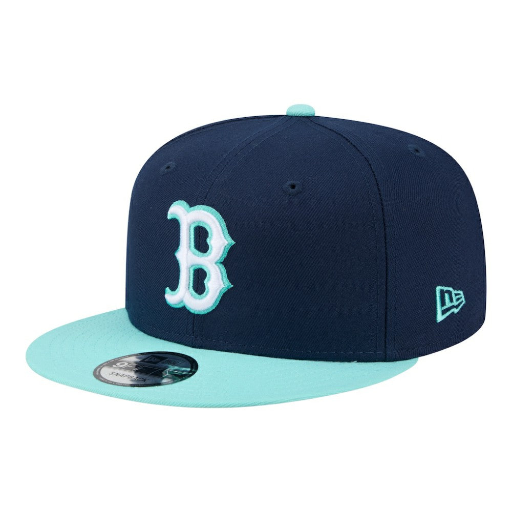 Boston Red Sox New Era Two-Tone Color Pack 9FIFTY Snapback Hat - Navy/Turquoise Hats