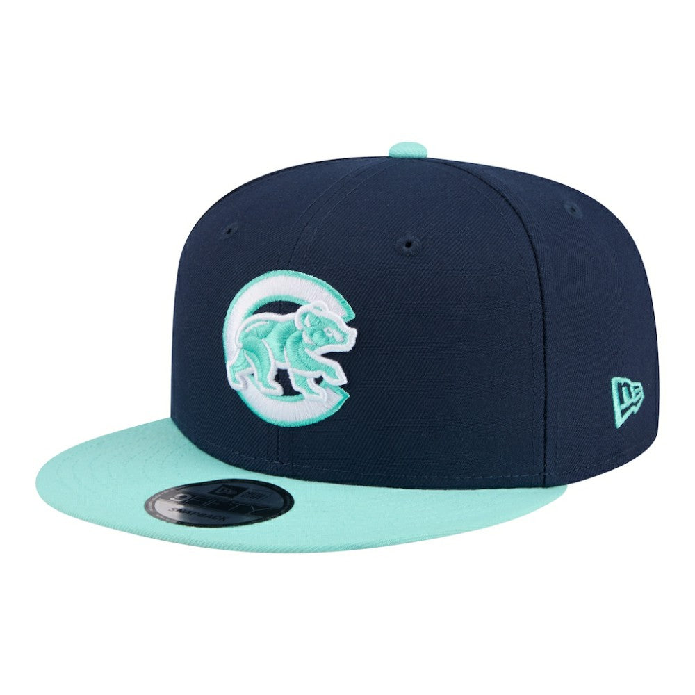 Chicago Cubs New Era 2-Tone Color Pack 9FIFTY Snapback Hat - Navy/Turquoise Hats