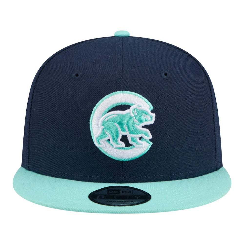 Chicago Cubs New Era 2-Tone Color Pack 9FIFTY Snapback Hat - Navy/Turquoise Hats