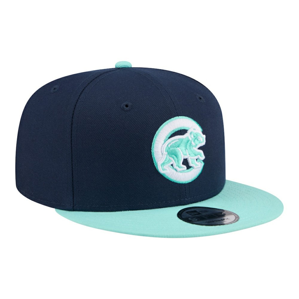 Chicago Cubs New Era 2-Tone Color Pack 9FIFTY Snapback Hat - Navy/Turquoise Hats