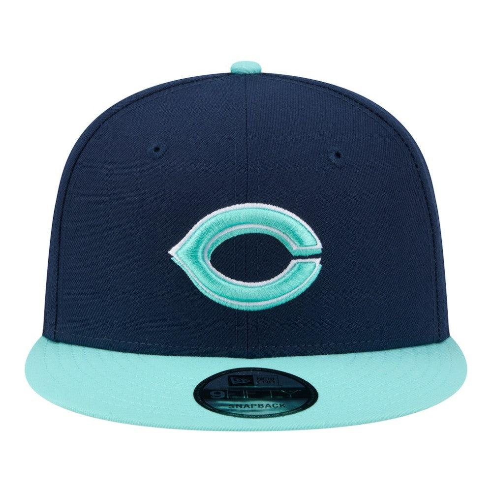 Cincinnati Reds New Era 2-Tone Color Pack 9FIFTY Snapback Hat - Navy/Turquoise Hats