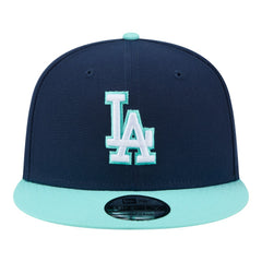 Los Angeles Dodgers New Era 2-Tone Color Pack 9FIFTY Snapback Hat - Navy/Turquoise Hats