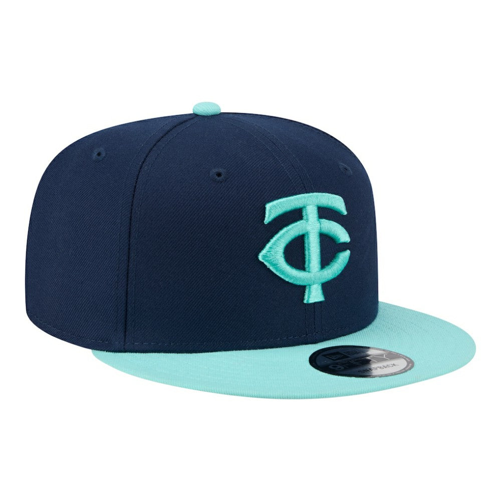 Minnesota Twins New Era Two-Tone Color Pack 9FIFTY Snapback Hat - Navy/Turquoise Hats