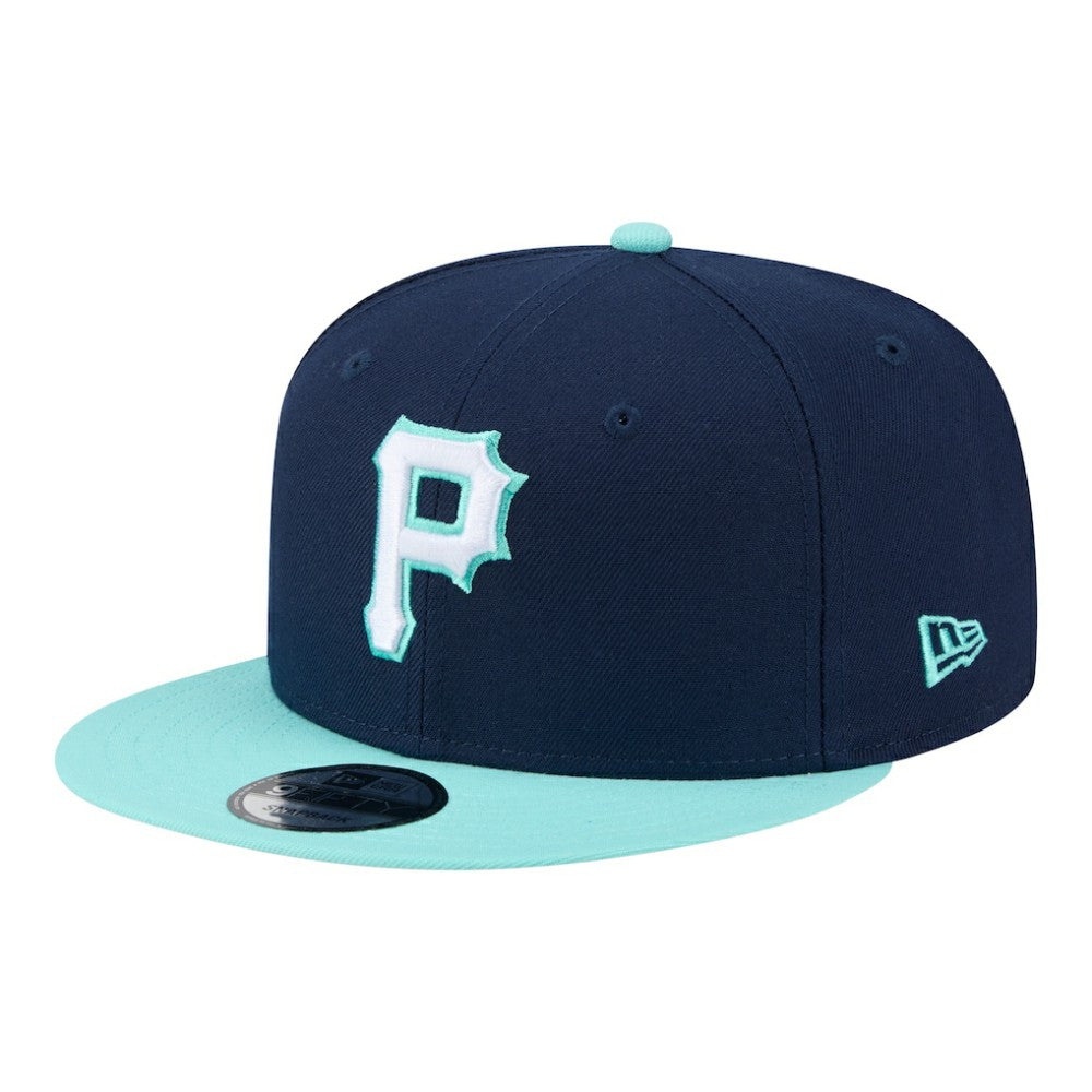 Pittsburgh Pirates New Era Two-Tone Color Pack 9FIFTY Snapback Hat - Navy/Turquoise Hats