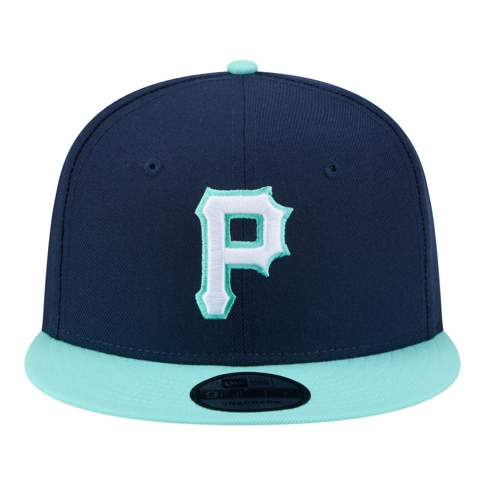 Pittsburgh Pirates New Era Two-Tone Color Pack 9FIFTY Snapback Hat - Navy/Turquoise Hats