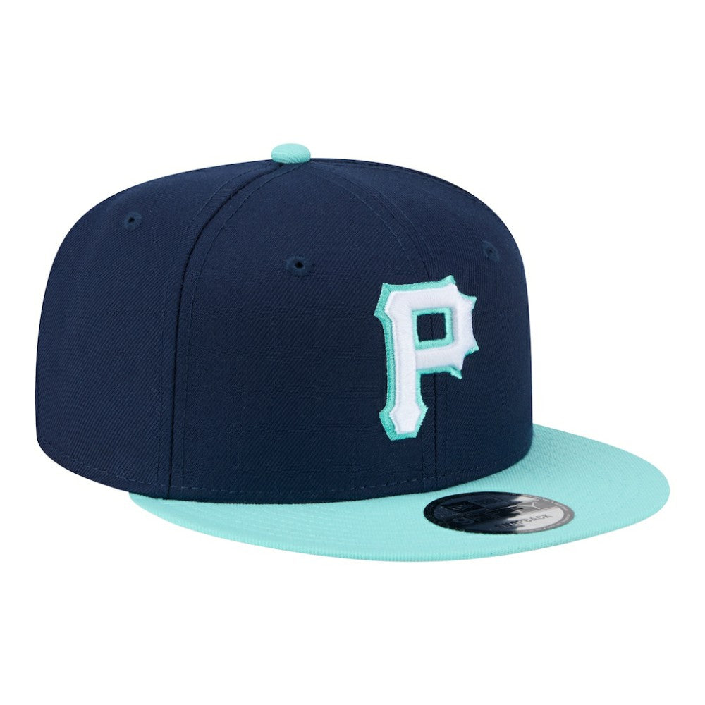 Pittsburgh Pirates New Era Two-Tone Color Pack 9FIFTY Snapback Hat - Navy/Turquoise Hats