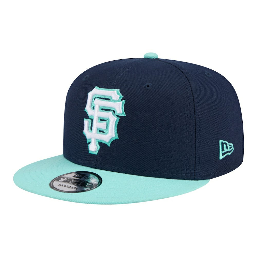 San Francisco Giants New Era 2-Tone Color Pack 9FIFTY Snapback Hat - Navy/Turquoise Hats