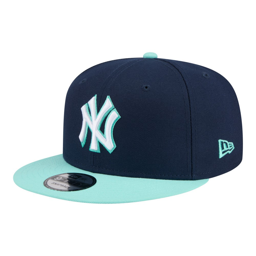 New York Yankees New Era Two-Tone Color Pack 9FIFTY Snapback Hat - Navy/Turquoise Hats