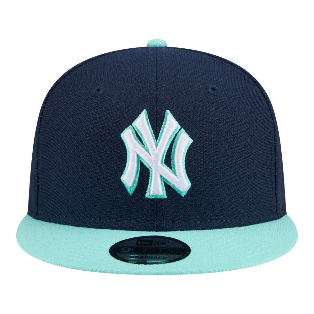 New York Yankees New Era Two-Tone Color Pack 9FIFTY Snapback Hat - Navy/Turquoise Hats