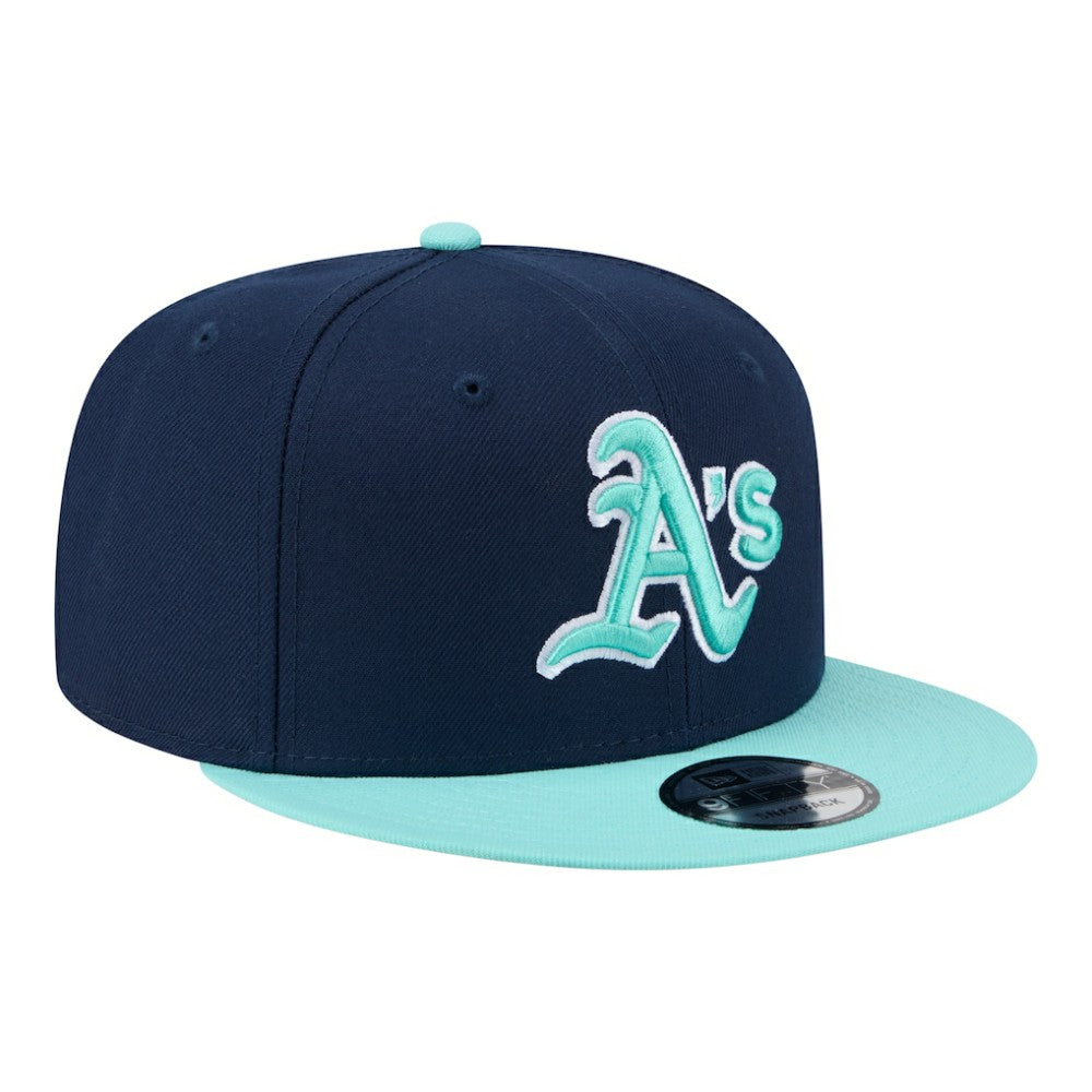 Athletics New Era Two-Tone Color Pack 9FIFTY Snapback Hat - Navy/Turquoise Hats
