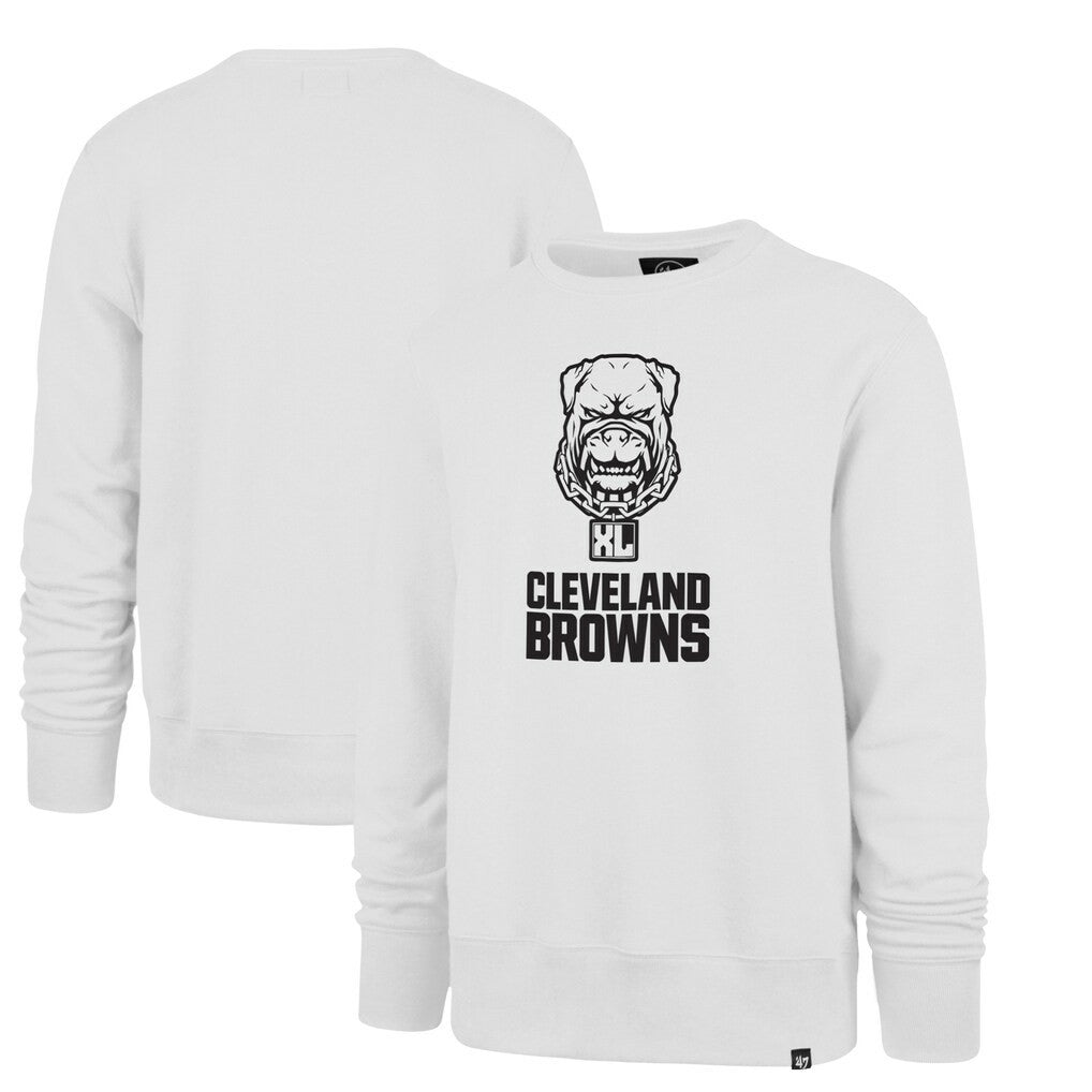 Cleveland Browns '47 Dawg Pound XL Imprint Headline Sweatshirt - White Sweatshirts