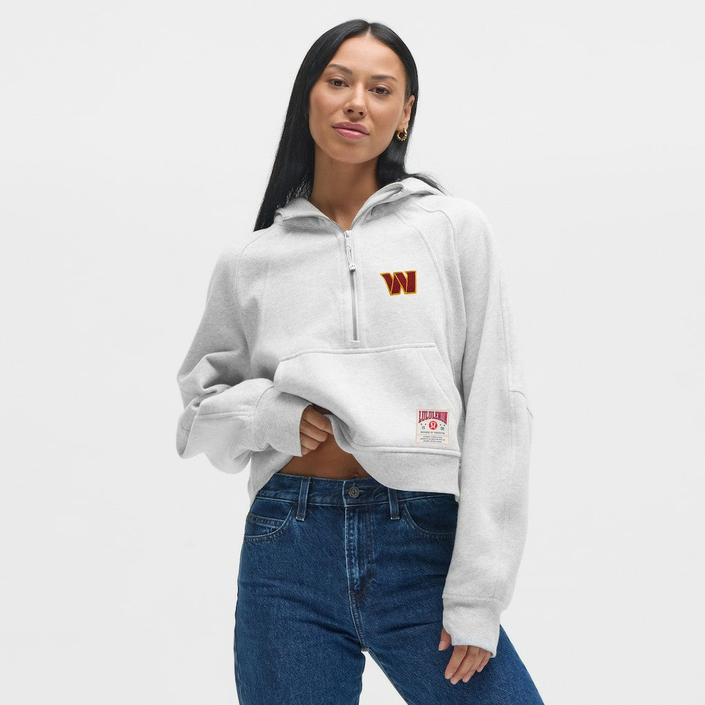Washington Commanders lululemon Women's Scuba Oversized Half-Zip Hoodie - Heathered Core Ultra Light Grey Hoodies