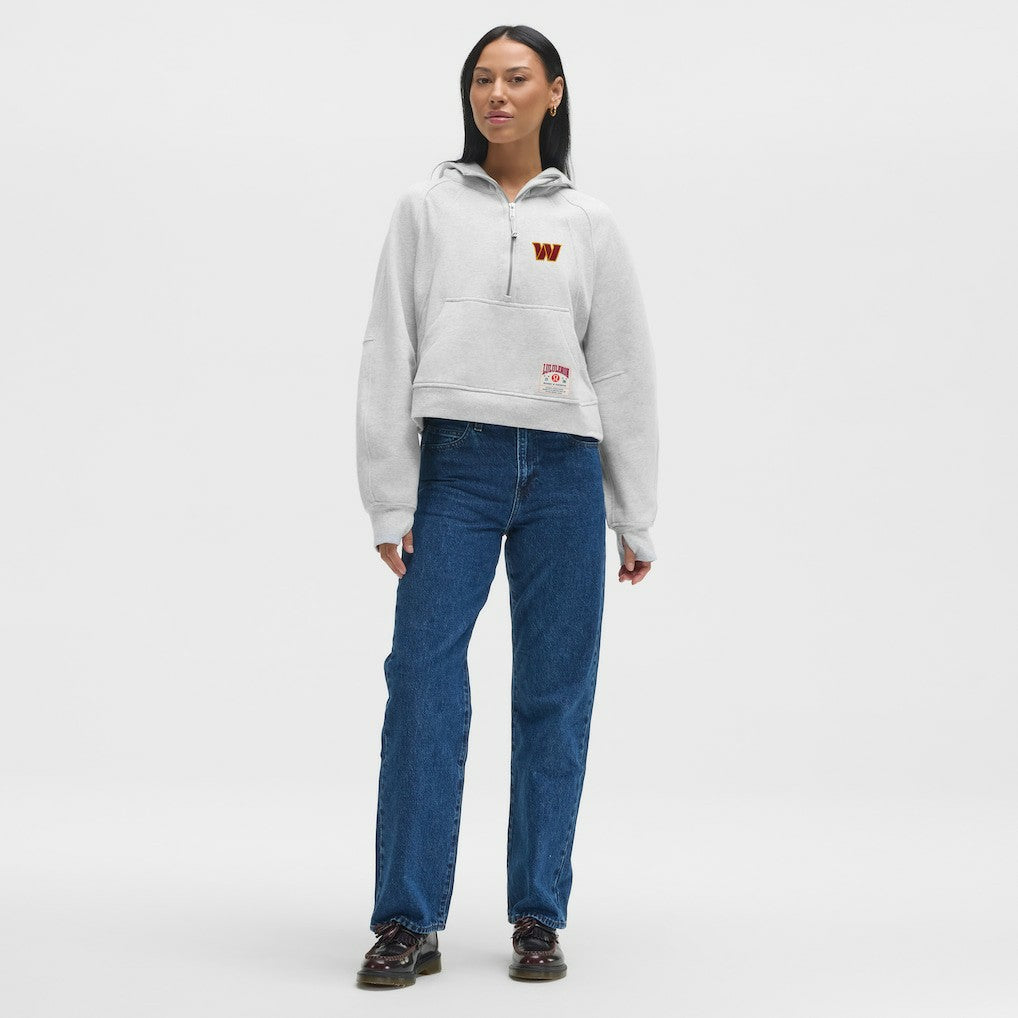 Washington Commanders lululemon Women's Scuba Oversized Half-Zip Hoodie - Heathered Core Ultra Light Grey Hoodies