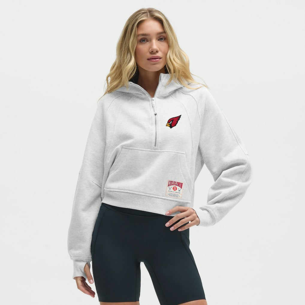 Arizona Cardinals lululemon Women's Scuba Oversized Half-Zip Hoodie - Heathered Core Ultra Light Grey Hoodies