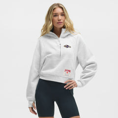 Baltimore Ravens lululemon Women's Scuba Oversized Half-Zip Hoodie - Heathered Core Ultra Light Grey Hoodies