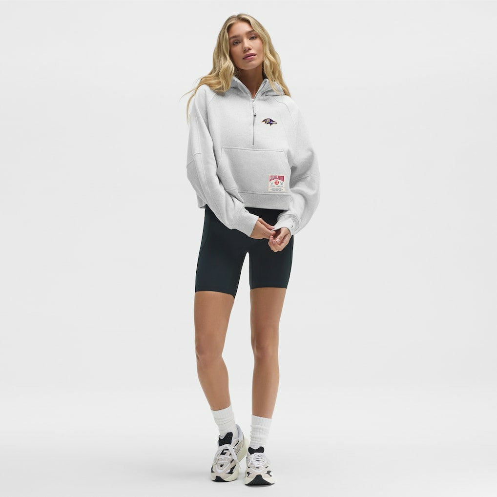 Baltimore Ravens lululemon Women's Scuba Oversized Half-Zip Hoodie - Heathered Core Ultra Light Grey Hoodies