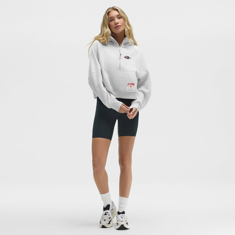 Baltimore Ravens lululemon Women's Scuba Oversized Half-Zip Hoodie - Heathered Core Ultra Light Grey Hoodies