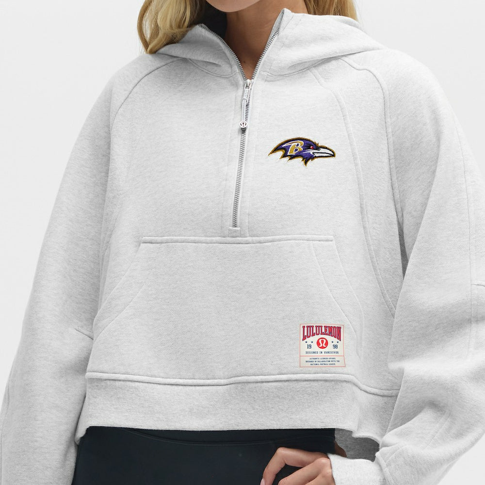 Baltimore Ravens lululemon Women's Scuba Oversized Half-Zip Hoodie - Heathered Core Ultra Light Grey Hoodies