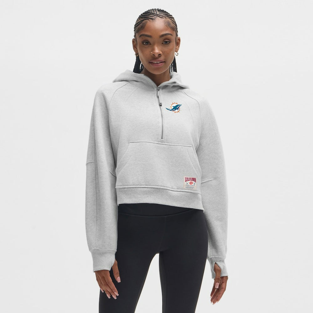 Miami Dolphins lululemon Women's Scuba Oversized Half-Zip Hoodie - Heathered Core Ultra Light Grey Hoodies