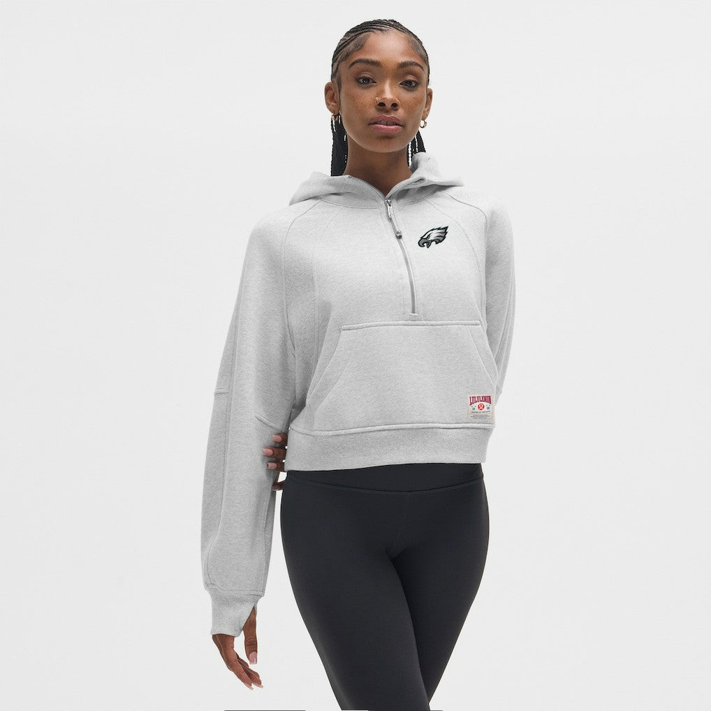 Philadelphia Eagles lululemon Women's Scuba Oversized Half-Zip Hoodie - Heathered Core Ultra Light Grey Hoodies