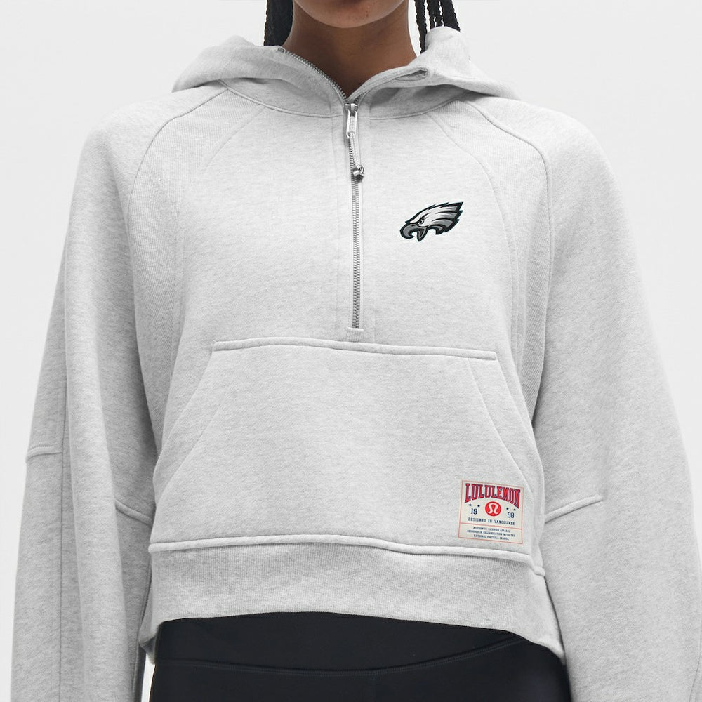 Philadelphia Eagles lululemon Women's Scuba Oversized Half-Zip Hoodie - Heathered Core Ultra Light Grey Hoodies