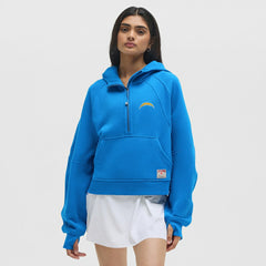 Los Angeles Chargers lululemon Women's Scuba Oversized Half-Zip Hoodie - Beaming Blue Hoodies