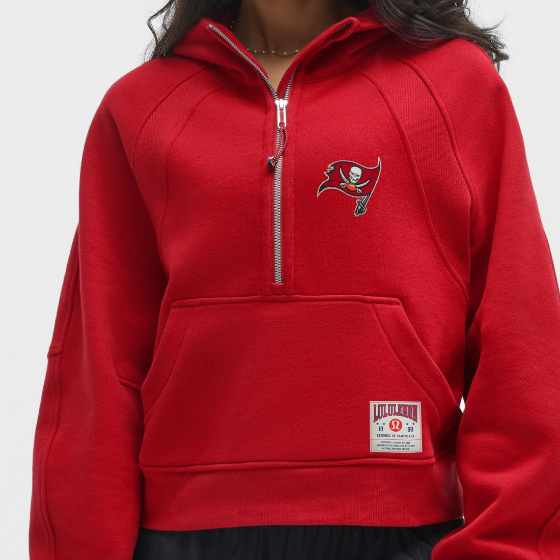 Tampa Bay Buccaneers lululemon Women's Scuba Oversized Half-Zip Hoodie - College Crimson Hoodies
