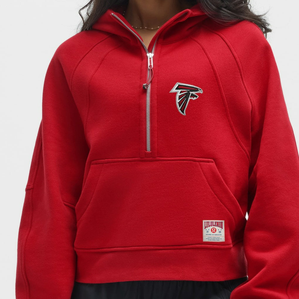 Atlanta Falcons lululemon Women's Scuba Oversized Half-Zip Hoodie - College Crimson Hoodies