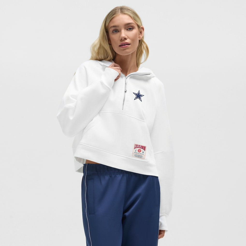 Dallas Cowboys lululemon Women's Scuba Oversized Half-Zip Hoodie - White Hoodies