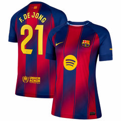 Frenkie de Jong Barcelona Women's 2025/26 Home Replica Jersey Navy - Nike sale
