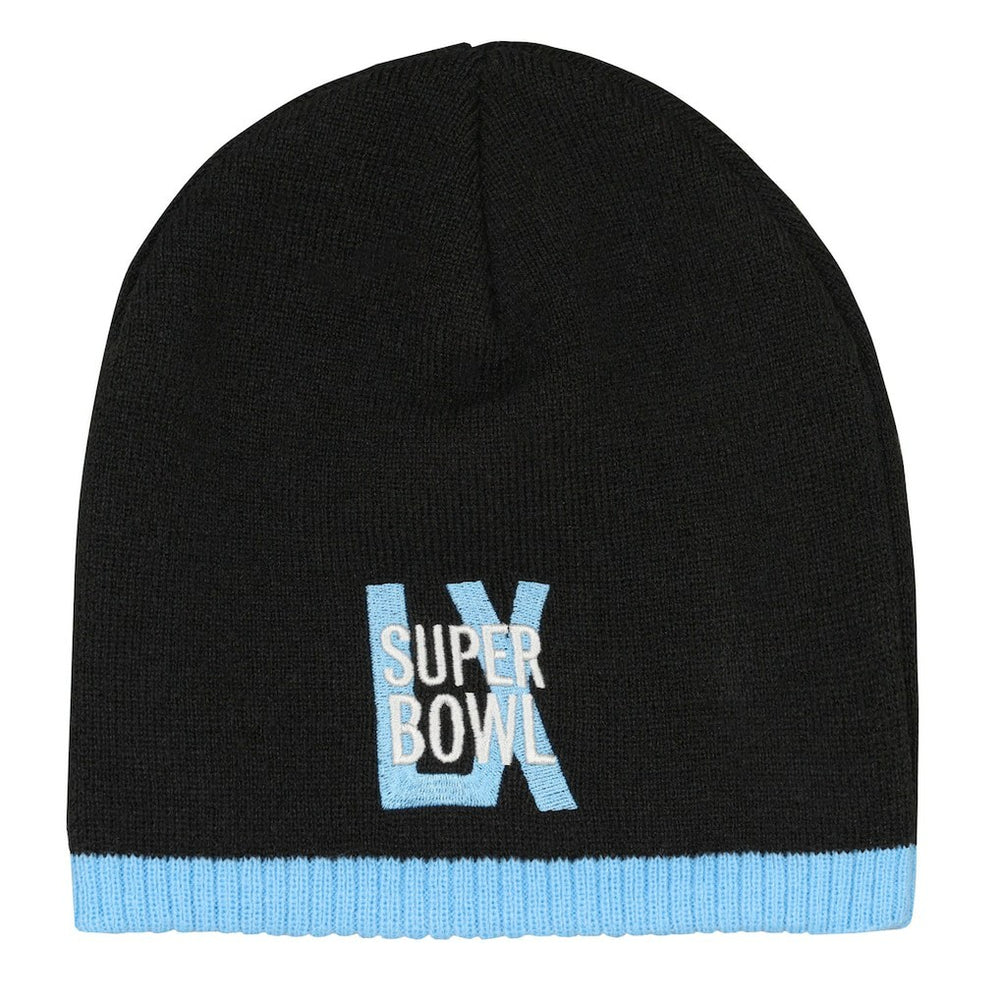 Super Bowl LX Outerstuff Youth Uncuffed Knit Hat - Black Hats