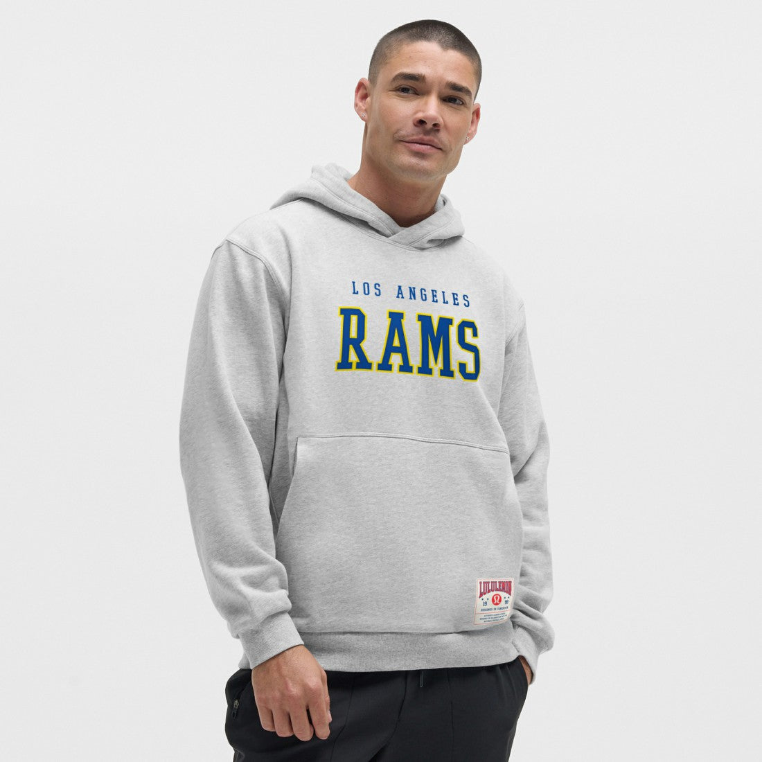 Los Angeles Rams lululemon Steady State Pullover Hoodie - Heathered Silver Drop Hoodies