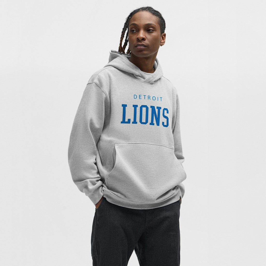 Detroit Lions lululemon Steady State Pullover Hoodie - Heathered Silver Drop Hoodies
