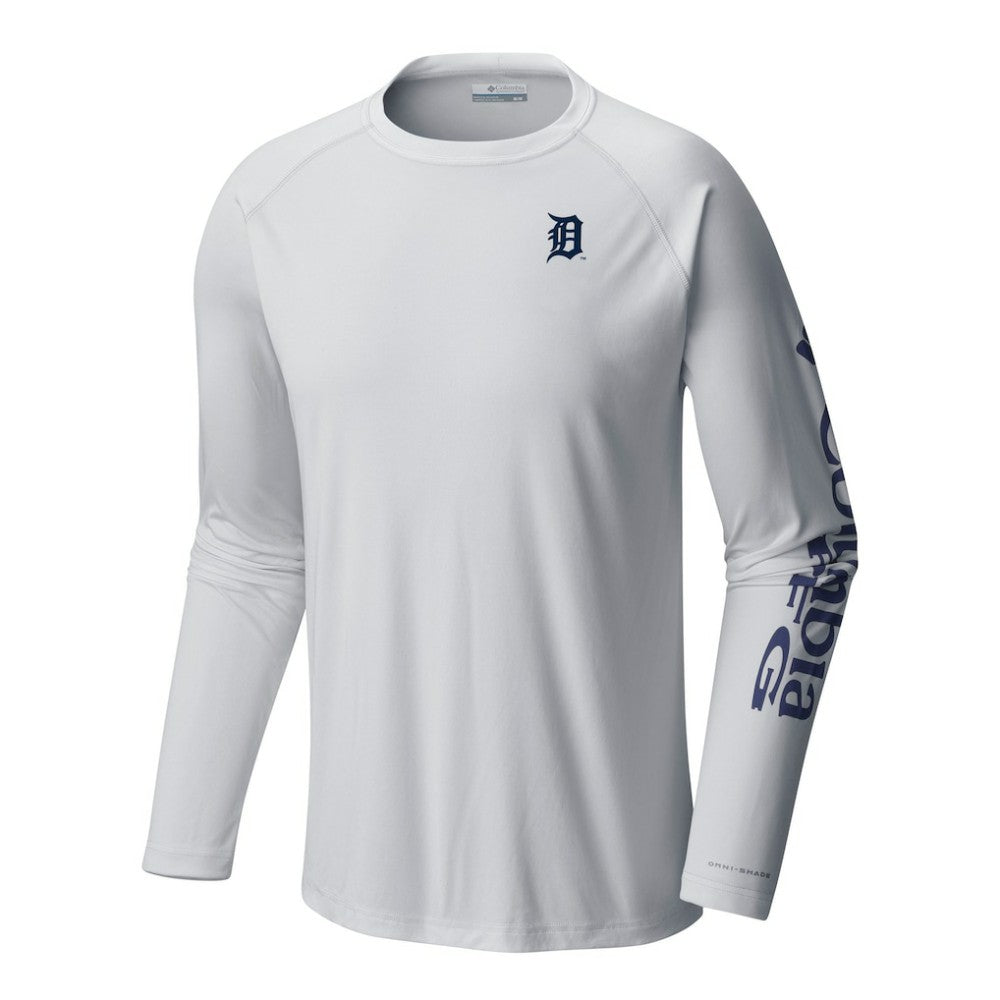 Detroit Tigers Columbia Terminal Tackle Long Sleeve Shirt - White