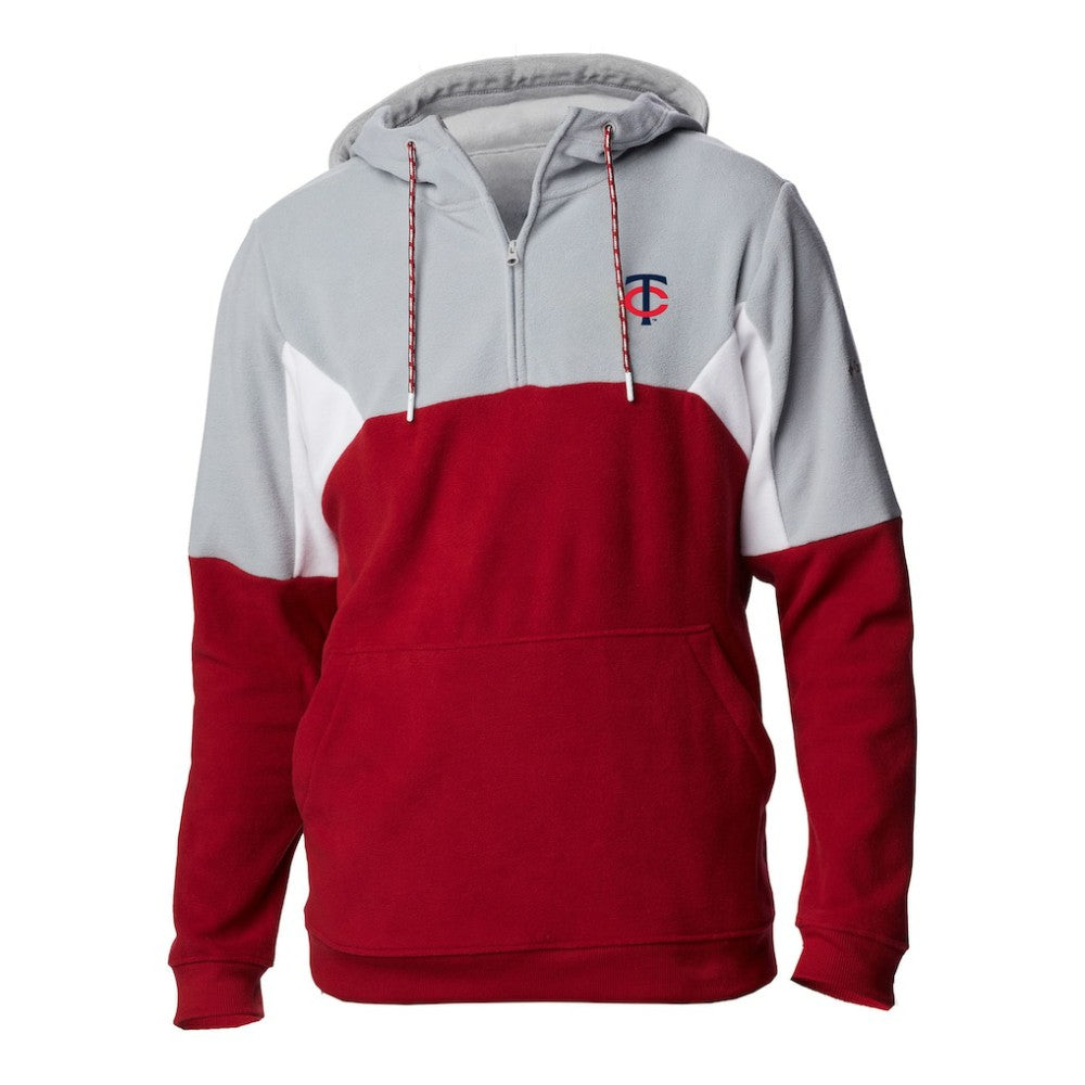 Minnesota Twins Columbia Men's Lodge Fleece Quarter-Zip Hoodie - Red Hoodies